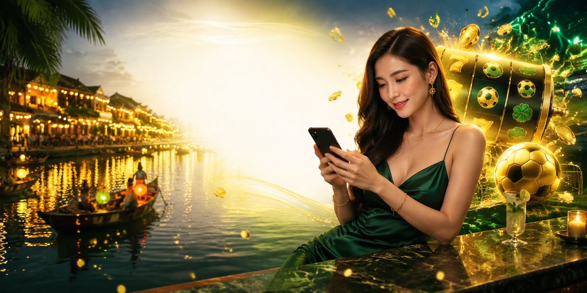 Người mẫu Việt Nam trải nghiệm game slot tại Hội An trên điện thoại