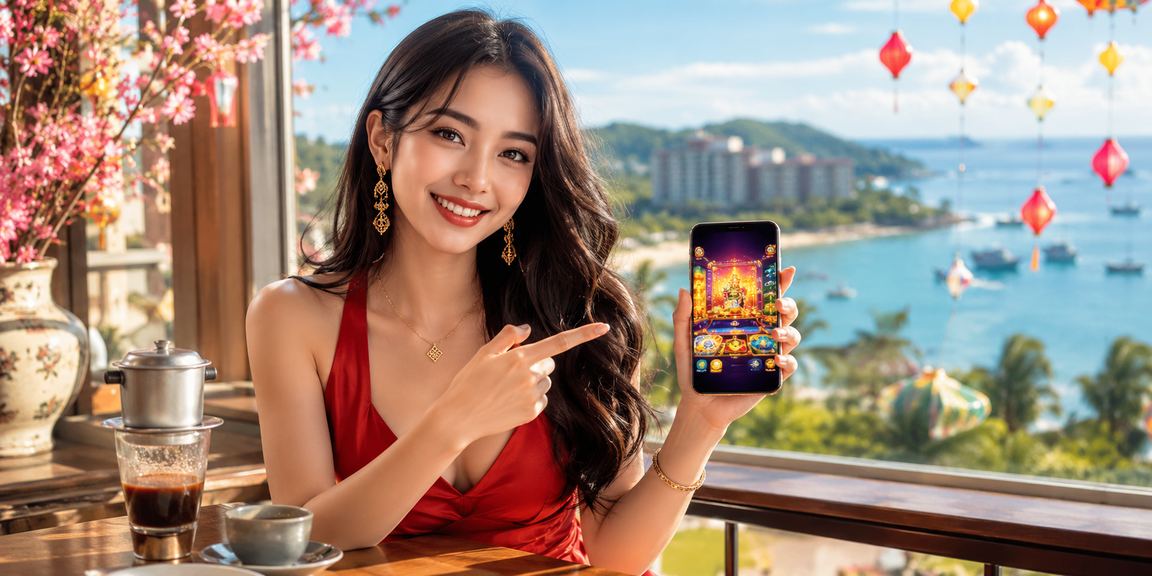 Người dùng thư giãn tại Phú Quốc, cà phê tay trái và điện thoại truy cập cá cược tay phải
