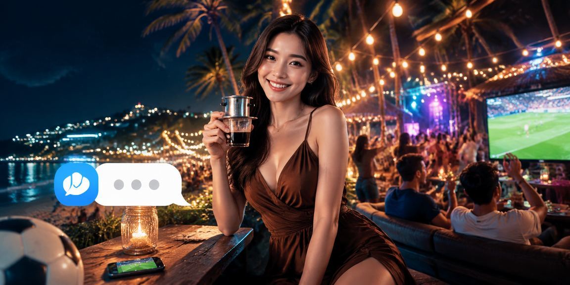 Người dùng tại Phú Quốc theo dõi cược thể thao bên ly cà phê buổi sáng